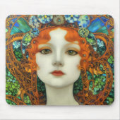 ステンドグラスポートレートの美女スタイル マウスパッド (正面)