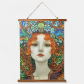 ステンドグラスポートレートの美女スタイル 吊り下げ型タペストリー (正面)