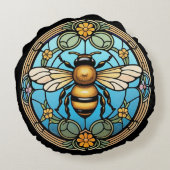 ステンドグラスミツバチ ラウンドクッション (裏面)