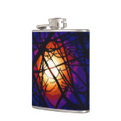 ステンドグラスムーン抽象芸術 フラスク (左)