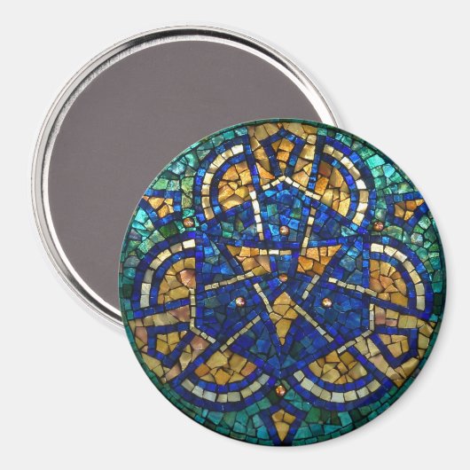 ステンドグラスモザイク磁石「万華鏡のように千変万化するパターン」 マグネット (正面/裏面)