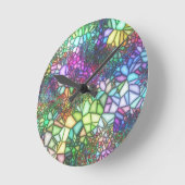 ステンドグラスモザイク ラウンド壁時計 (傾斜)