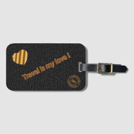 ステンドグラスモダンブラックラブトラベル ラゲッジタグ