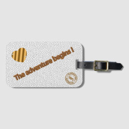 ステンドグラスモダンホワイトアドベンチャー ラゲッジタグ