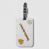 ステンドグラスモダンホワイトラブトラベル ラゲッジタグ (正面縦)