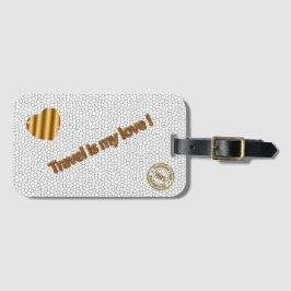 ステンドグラスモダンホワイトラブトラベル ラゲッジタグ