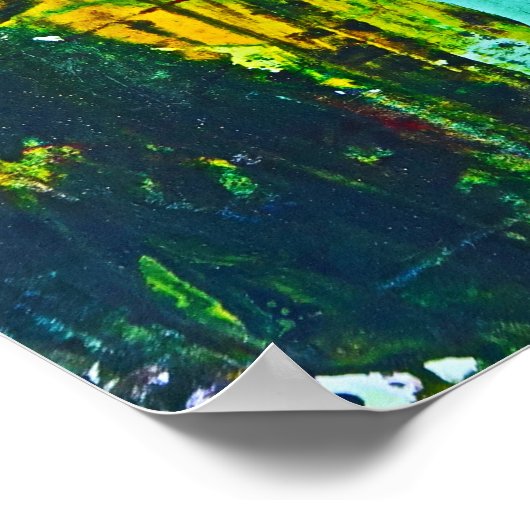 ステンドグラスモダン効果抽象芸術ア絵画ート ポスター (角)