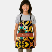 ステンドグラスユリ黄色の花モザイクパターン エプロン (インサイチュ)