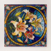 ステンドグラスユリ ジグソーパズル (横)