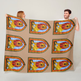 ステンドグラスライオン フリースブランケット