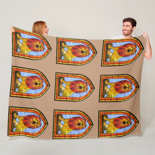 ステンドグラスライオン フリースブランケット (インサイチュ)