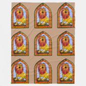 ステンドグラスライオン フリースブランケット (正面)