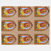 ステンドグラスライオン フリースブランケット (正面(横))