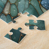 ステンドグラスラブラドールドッグ鮮やか抽象芸術アート ジグソーパズル (側面)