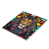 ステンドグラスリオンイラストレーション タイル (側面)