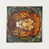 ステンドグラスリオンタペストリー タペストリー (正面(横))