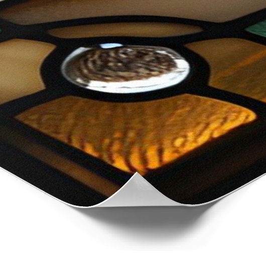 ステンドグラスルックスターフィッシュデザイン ポスター (角)