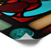 ステンドグラスルックドルフィンデザイン ポスター (角)