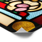 ステンドグラスルックバラガーデンデザイン ポスター (角)