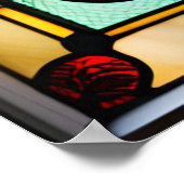 ステンドグラスルックフクロウデザイン ポスター (角)