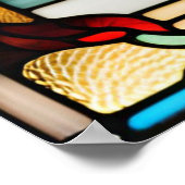 ステンドグラスルックルースターデザイン ポスター (角)