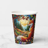 ステンドグラスルックレッドキツネ 紙コップ (裏面)