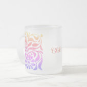 ステンドグラスルック春フローラアートマグ フロストグラスマグカップ (正面左)