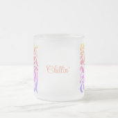 ステンドグラスルック春フローラアートマグ フロストグラスマグカップ (中央)