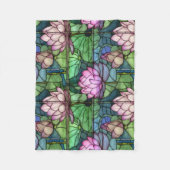 ステンドグラスロータスフリースブランケット フリースブランケット (正面)