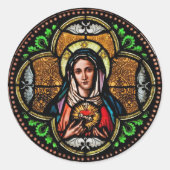 ステンドグラスヴァージンメアリーハート封筒 ラウンドシール (正面)