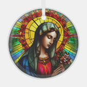 ステンドグラスヴァージンメアリー ガラスオーナメント (正面)