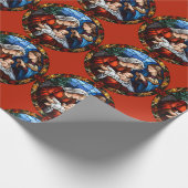 ステンドグラスヴィンテージクリスマス出生シーン ラッピングペーパー (角)