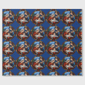 ステンドグラスヴィンテージクリスマス出生シーン ラッピングペーパー (フラット)