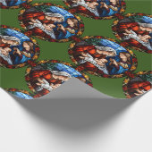 ステンドグラスヴィンテージクリスマス出生シーン ラッピングペーパー (角)