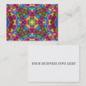 ステンドグラスヴィンテージパープル万華鏡のように千変万化するパターン 名刺 (正面/裏面)