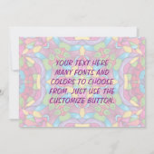 ステンドグラスヴィンテージパープル万華鏡のように千変万化するパターン 招待状 (裏面)