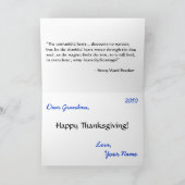 ステンドグラス七面鳥の石キャニオン – パーソナライズ シーズンカード (内部)