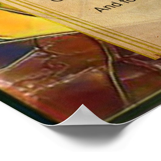 ステンドグラス主の祈りの言葉 ポスター (角)