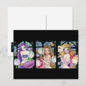 ステンドグラス人魚シリーズ – はがき (正面/裏面)