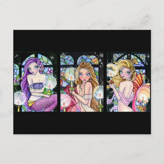 ステンドグラス人魚シリーズ – はがき (正面)