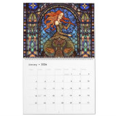ステンドグラス人魚2 カレンダー (1月 2026)