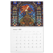 ステンドグラス人魚2 カレンダー (1月 2027)