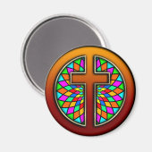ステンドグラス付き十字架 マグネット (正面/裏面)