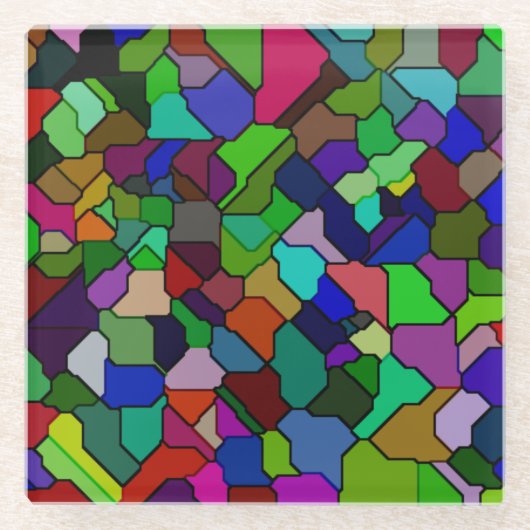 ステンドグラス傾斜タイルガラスコースター ガラスコースター (正面)
