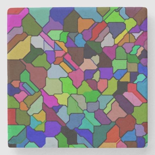 ステンドグラス傾斜タイル大理石コースター ストーンコースター (正面)