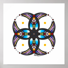 ステンドグラス円形デザイン ポスター