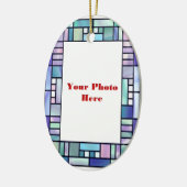 ステンドグラス写真フレーム セラミックオーナメント (左)