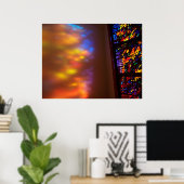 ステンドグラス写真癒しの窓アート ポスター (ホームオフィス)