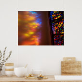 ステンドグラス写真癒しの窓アート ポスター (キッチン)