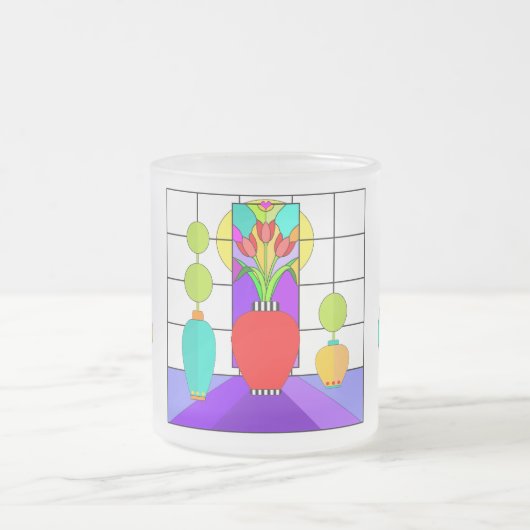 ステンドグラス写真窓曇りマグカップ フロストグラスマグカップ (中央)